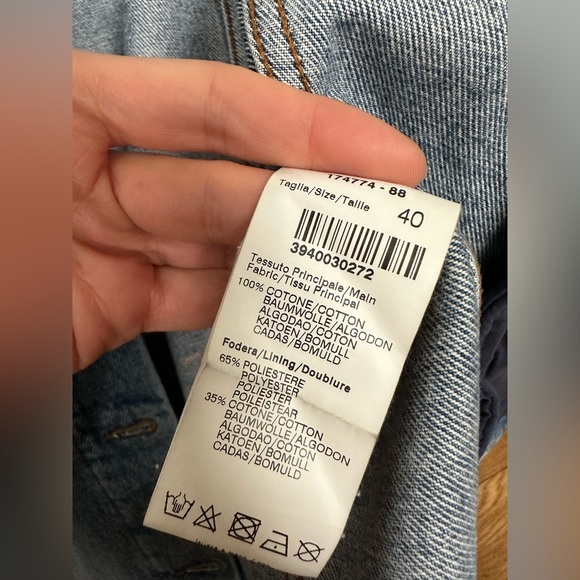 MSGM Oversized Denim Jeweled Jacket, Size 40 / Small - Picture 12 of 14